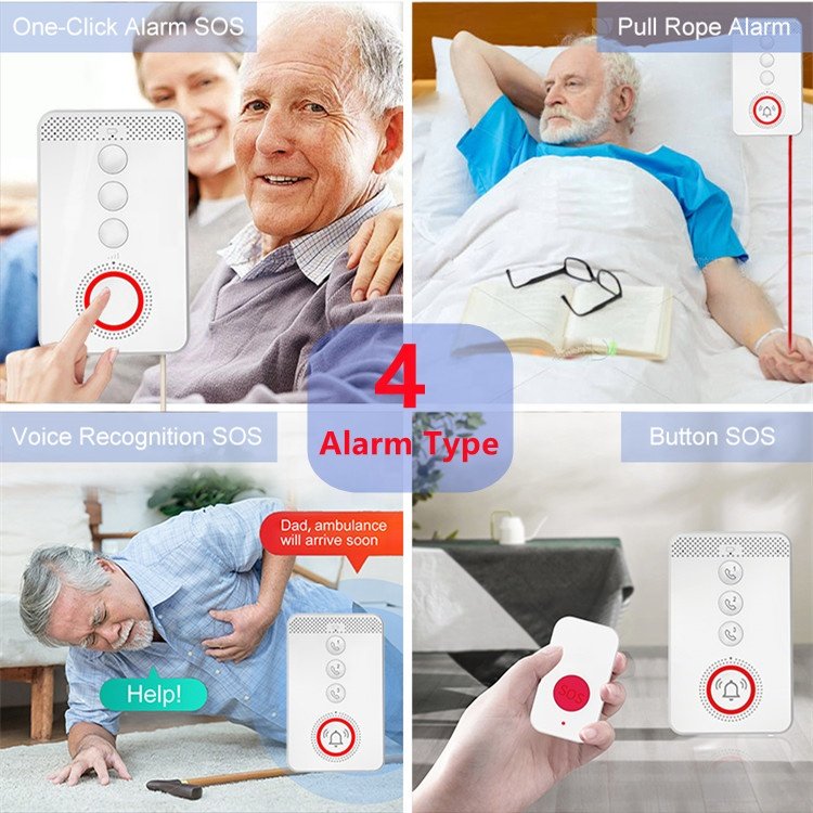 Seniors Elderly Nursing Patients Medical Care Heathcare SOS 4G Panic Alarms Emergency Calls One Button SOS Alarm System
