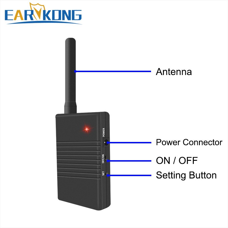 Long Distance Wireless Signal Repeater 433MHz Signal Amplifier For 433MHz Alarm System And Wireless Detector Sensor Alarm