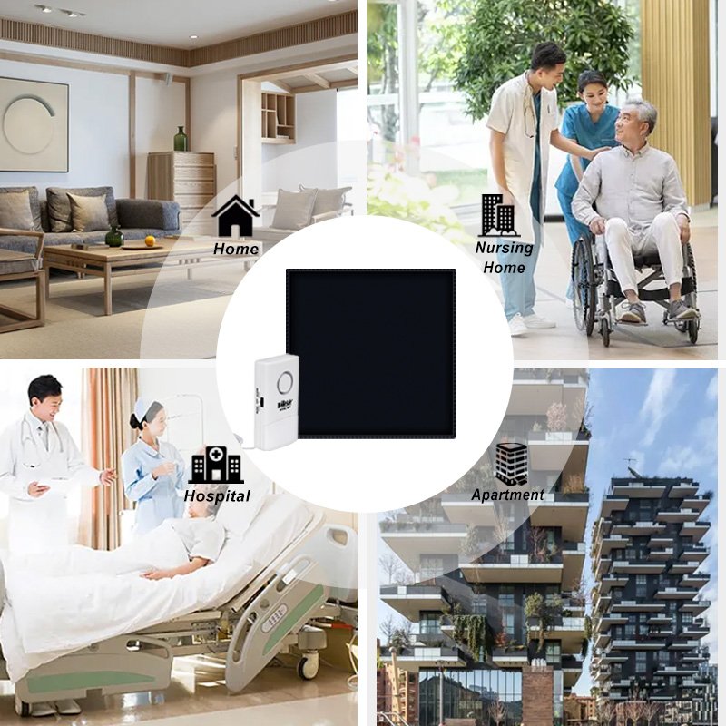 Safe touch-sensitive wireless pressure mat fall detection sensor for emergency alert