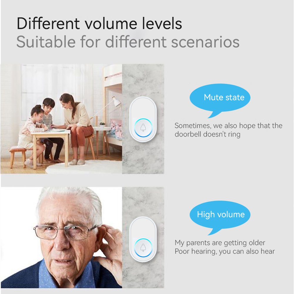 2023 new design 433MHZ wireless smart doorbell home security burglar alarm system doorbell with door bell function