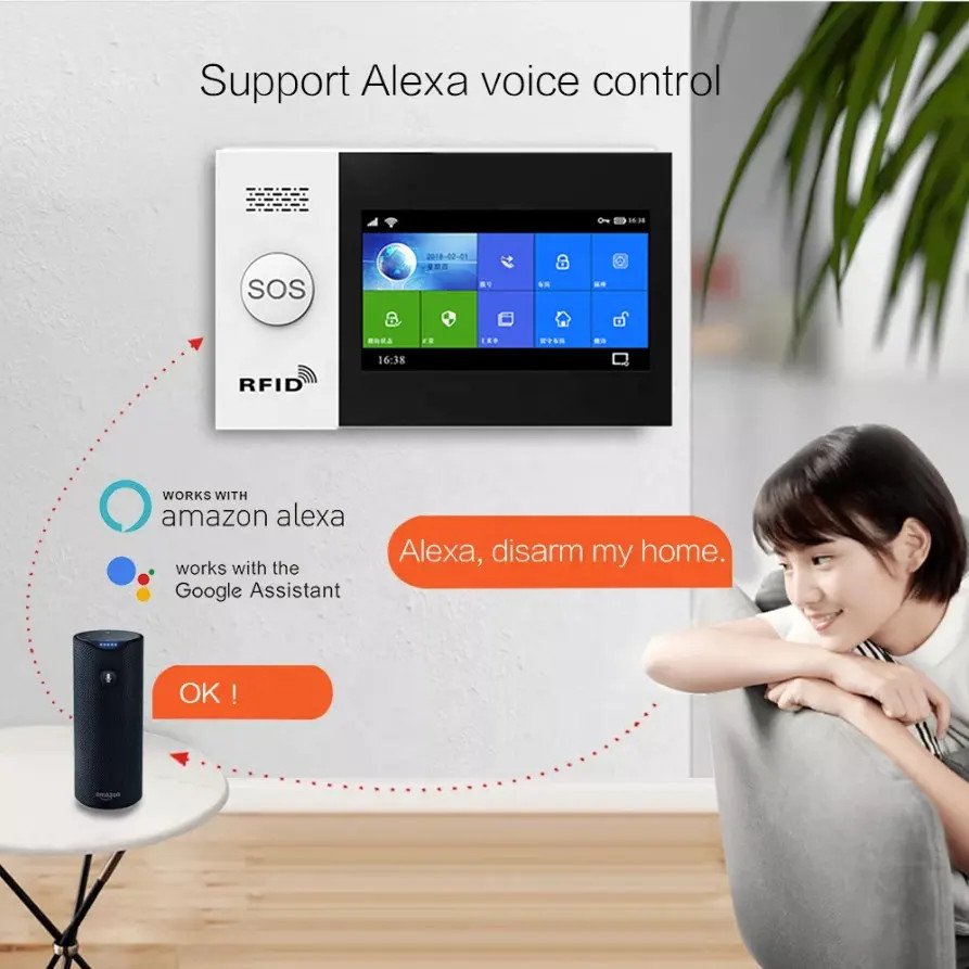Smart Life App Wireless Security System 4.3'' Touch Screen Electronic Anti Burglar System Kit Antifurto Casa WiFi Alarm Systems