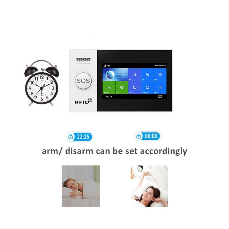 Smart Life App Wireless Security System 4.3'' Touch Screen Electronic Anti Burglar System Kit Antifurto Casa WiFi Alarm Systems