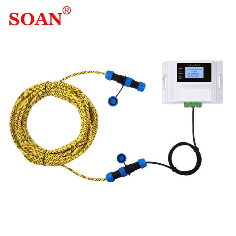 Locating Water Leak Sensor Detection Rope Water Sensing Cable With Customized Connectors addressable water leak detector cable