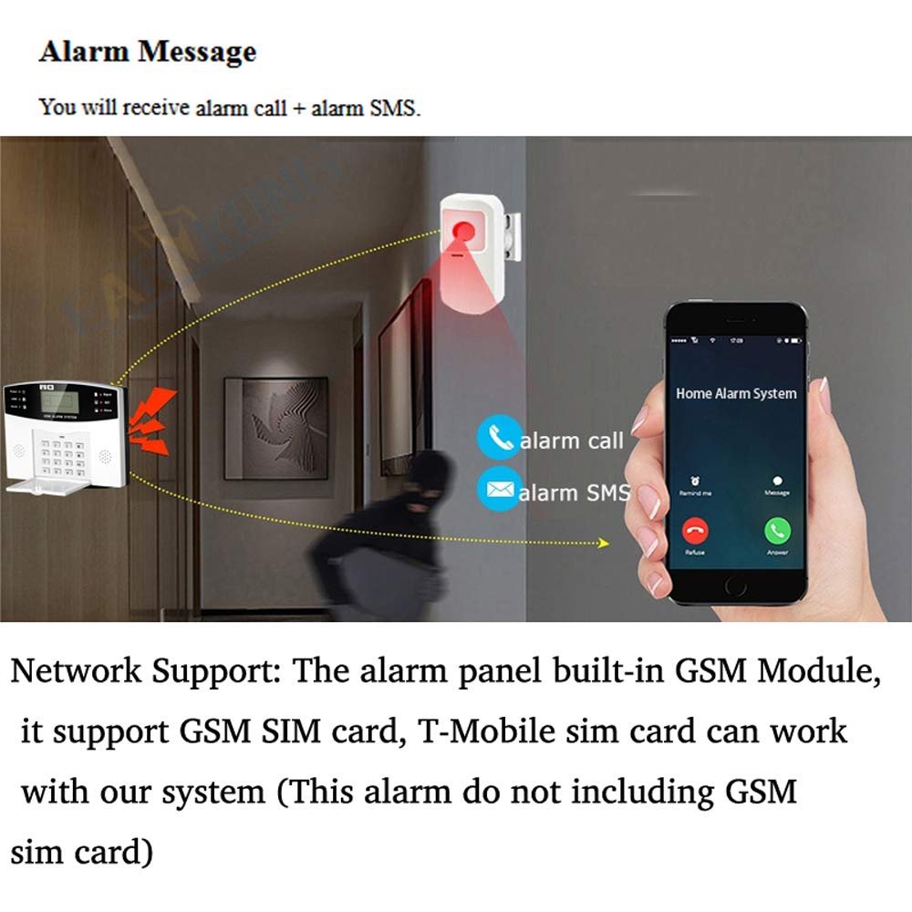 Agshome Tuya Wifi GSM Home Alarm Security System; Innovation Tuya Smart WiFi 200 Wireless & 8 Wired Zones GSM Home Alarm System