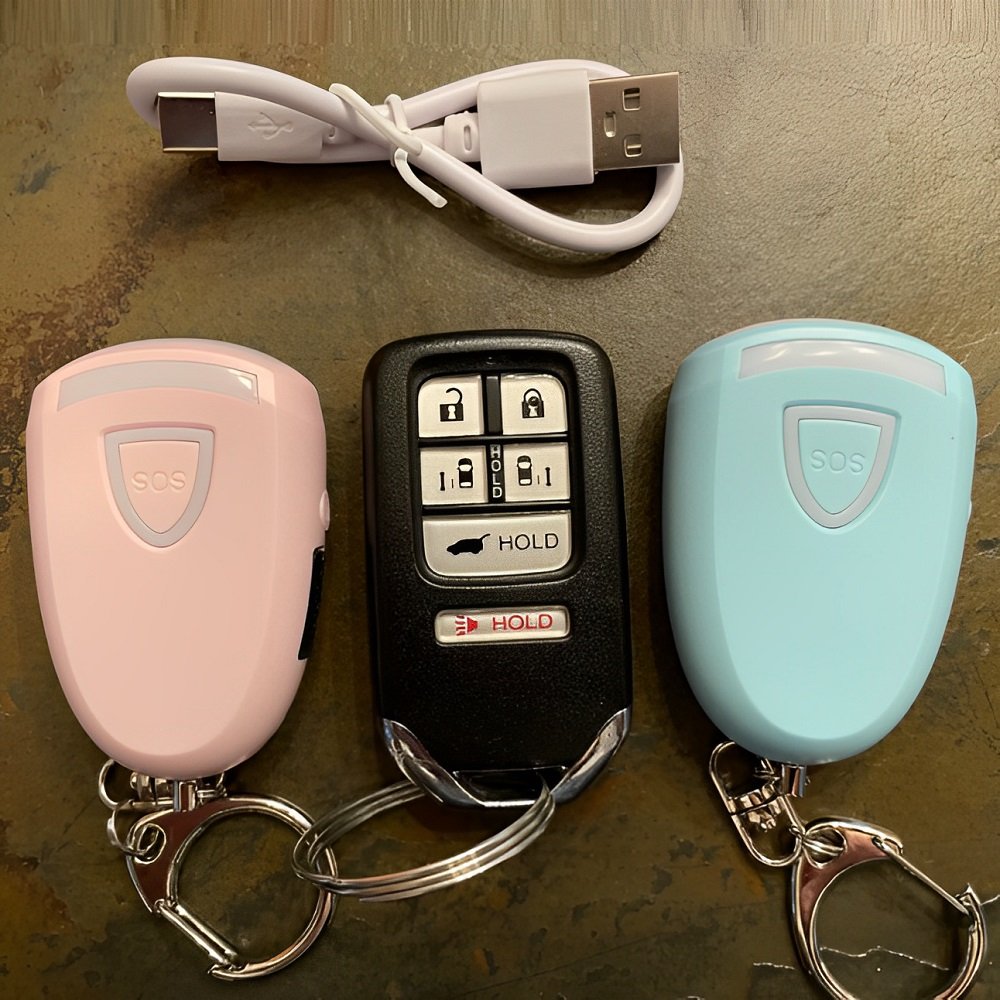 Emergency Personal Security Rechargeable Anti Rape Self Defense Usb Charge Personal Safety Alarm Keychain Alarm Flashlight