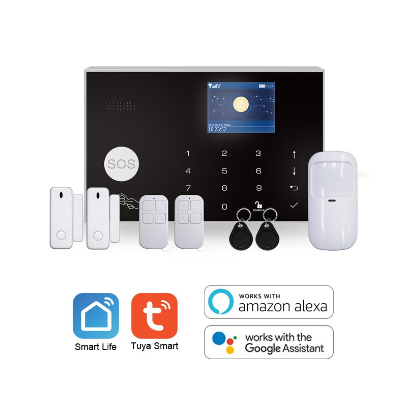 Tuya smart life 4g home security alarm system with wireless pir motion sensor and ip camera security system