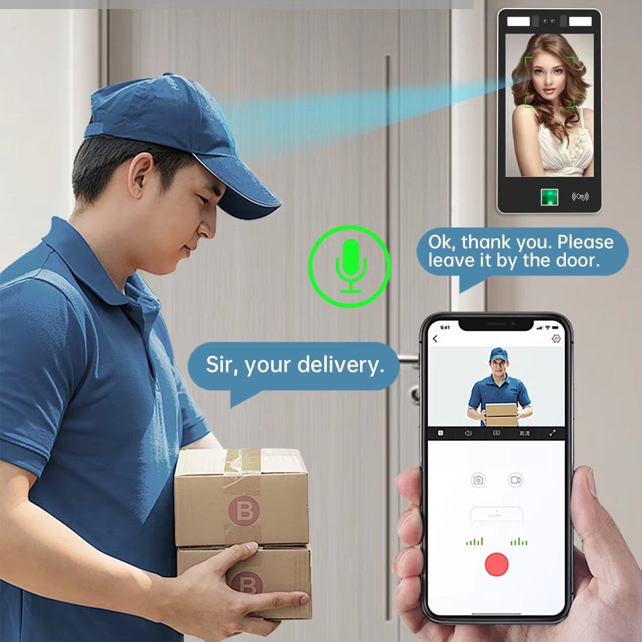 Ai Camera Tuya Software Dynamic Face Recognition Terminal Machine 3D Linux Base Stand For Attendance Door Opener Access System