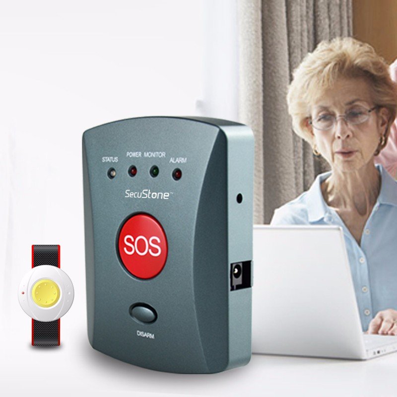 waterproof panic button wristband system emergency help sos phone calling sos Help elderly alarm system
