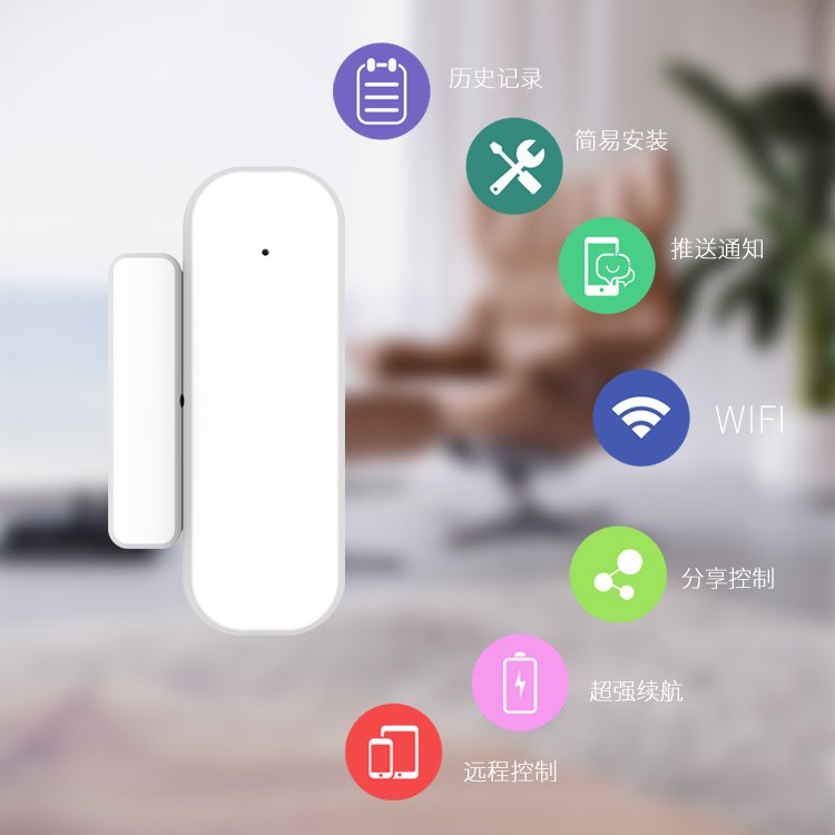 Tuya Smart WiFi Door Sensor With Smart Door Open/Closed Detectors Wifi Window Sensor Smartlife APP Work With Google Home Alexa