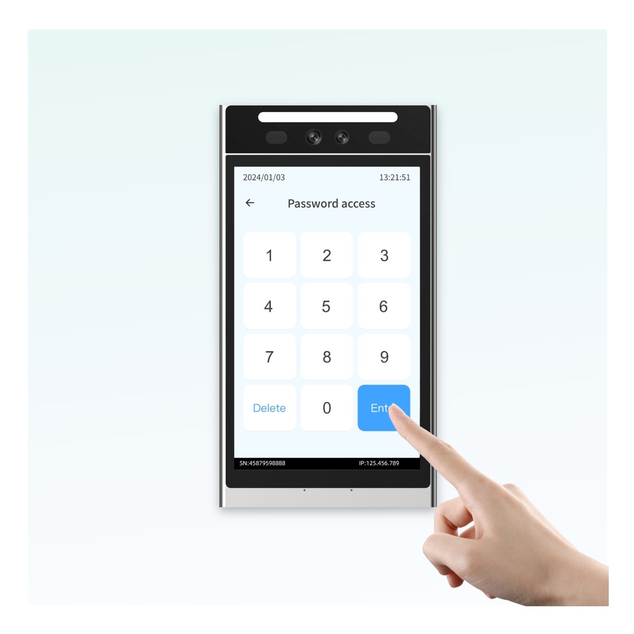 VF206 android attendance recorder software developed staff biometric face recognition multi-biometric identification terminal
