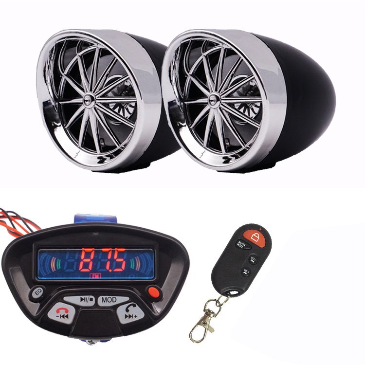 motorcycle audio system mp3 player Hands-free Call for bluetooth modified speaker with display remote control usb fm waterproof