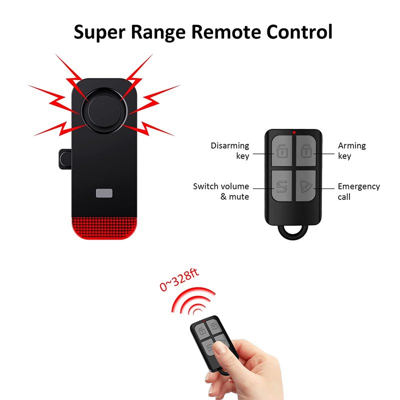 Wireless Anti-Theft Bike Alarm 120dB Burglar Motorcycle Bicycle Waterproof Bike Vibration Detector Alarm