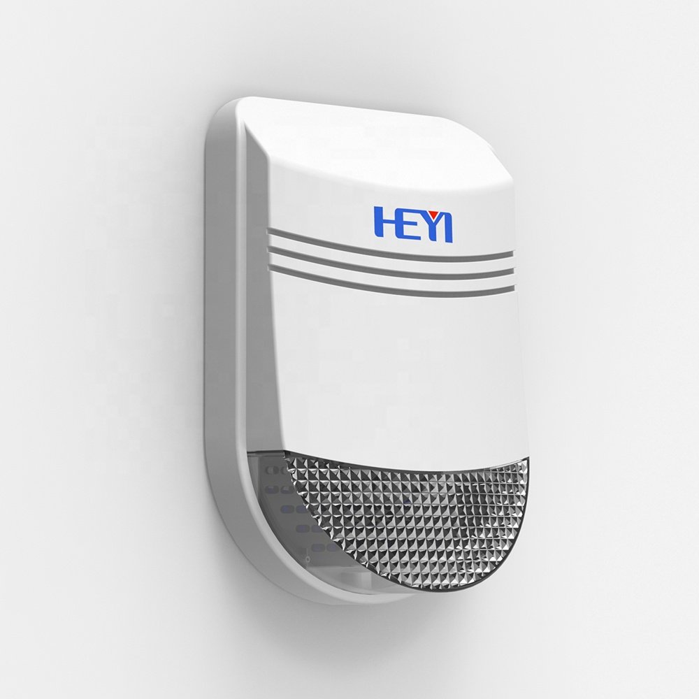 HEYI Wireless Strobe Flash Siren 120dB for Home Security Solar Siren Alarm System Outdoor Waterproof Burglar Security SOS alert