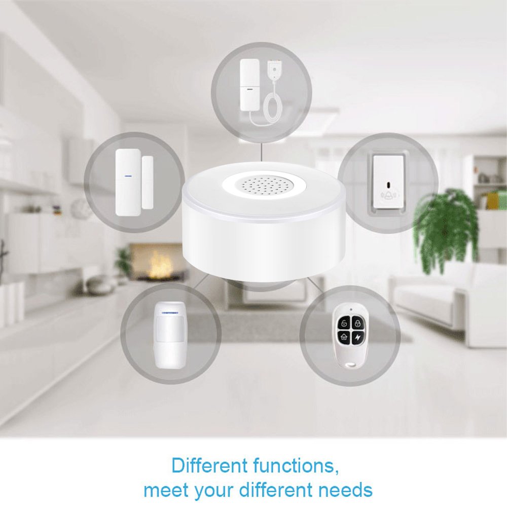 WiFi Home Smart Alarm Security System Kit DIY Wireless Burglar Alert System Anti-Theft Motion Detector Door Window Sensor Siren