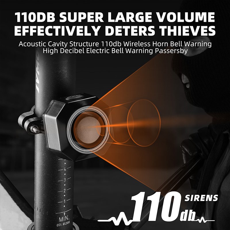 WESTBIKING Bicycle Alarm Mini Ring Alarm Handlebar Lightweight 110DB Waterproof MTB Road Bike Cycling Bicycle Ring Alarm