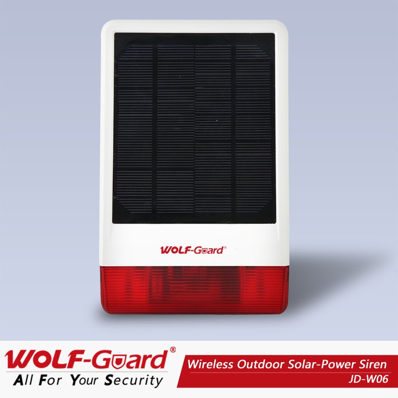 433MHz Wireless Outdoor Siren Solar Outdoor Siren with LED Flashing Light Function, Support Alarm Host solar Alarm Siren