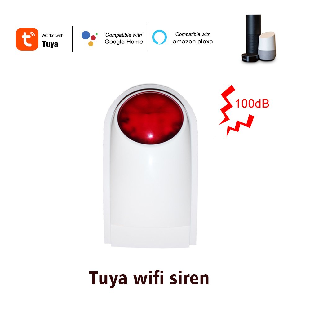 Tuya Wi-Fi Security Protection Siren Strobe Light Sensor Home Security System Alarm Outdoor Sound Light Alarm Tuya Smart Life