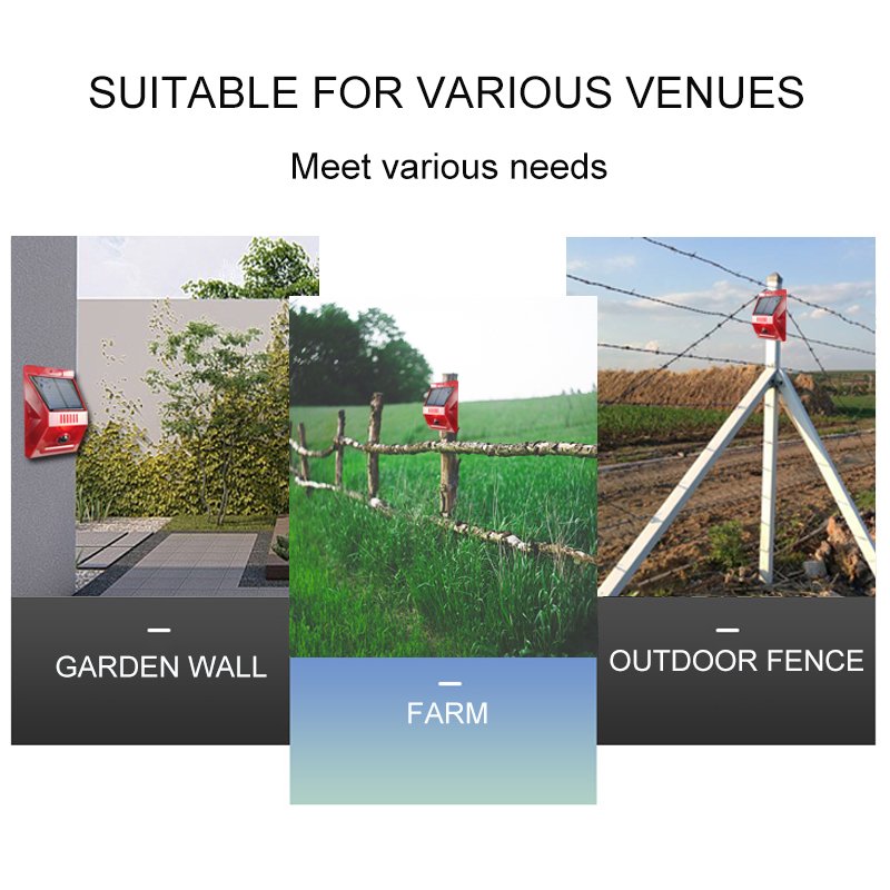 New Arrival Wireless IP65 Waterproof Outdoor Motion Detector Solar Voice Alarm Animal Alarm Sensor