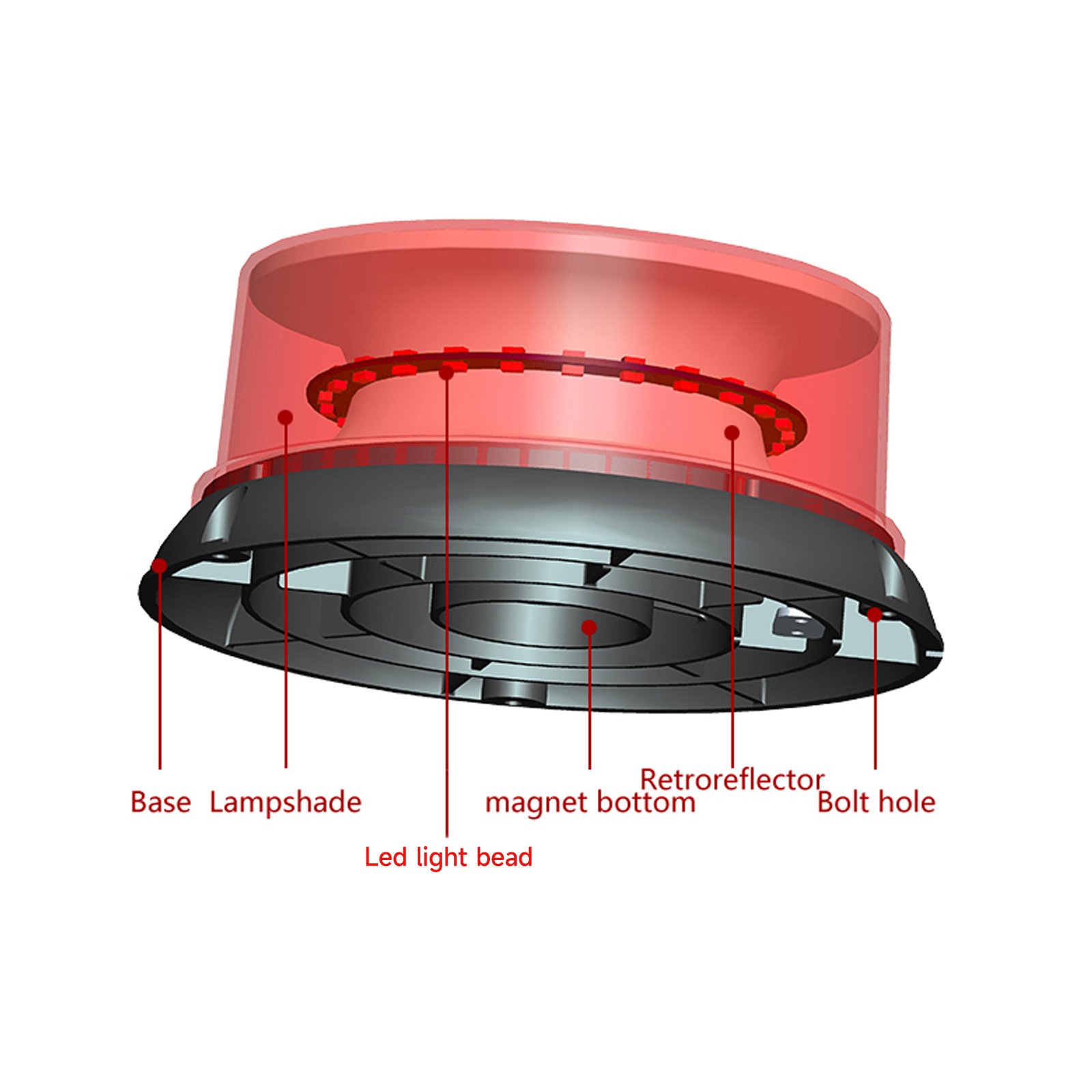 YAL-120CL LED Car Warning Light IP65 Waterproof Strobe 4 Flashing Modes Vehicles Cigarette Plug DC12V/24V Alarm Systems