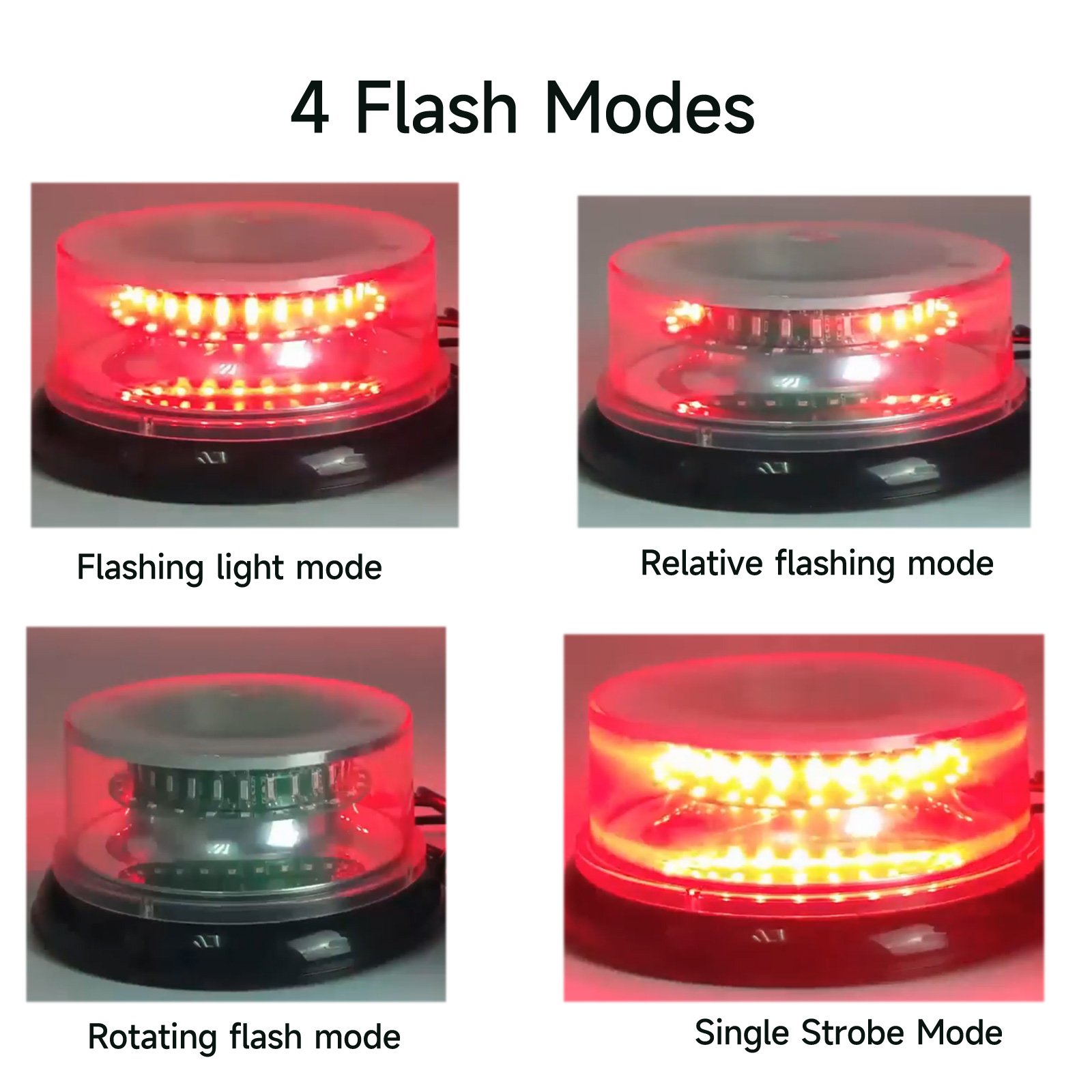 YAL-120CL LED Car Warning Light IP65 Waterproof Strobe 4 Flashing Modes Vehicles Cigarette Plug DC12V/24V Alarm Systems