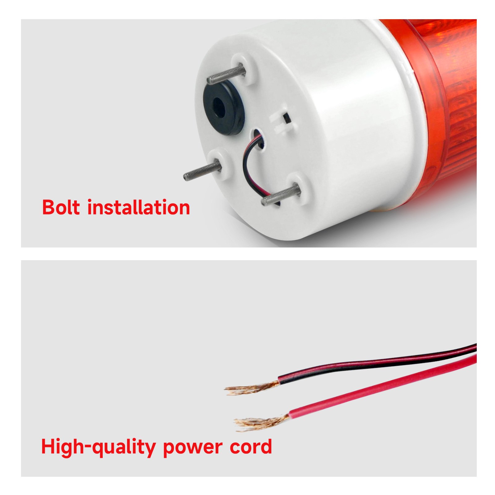 YASONG LED Industrial Warning Beacon Light 90dB Loud Buzzer Security Flashing Light LTE-5103J IP44 Strobe Light Alarm Systems