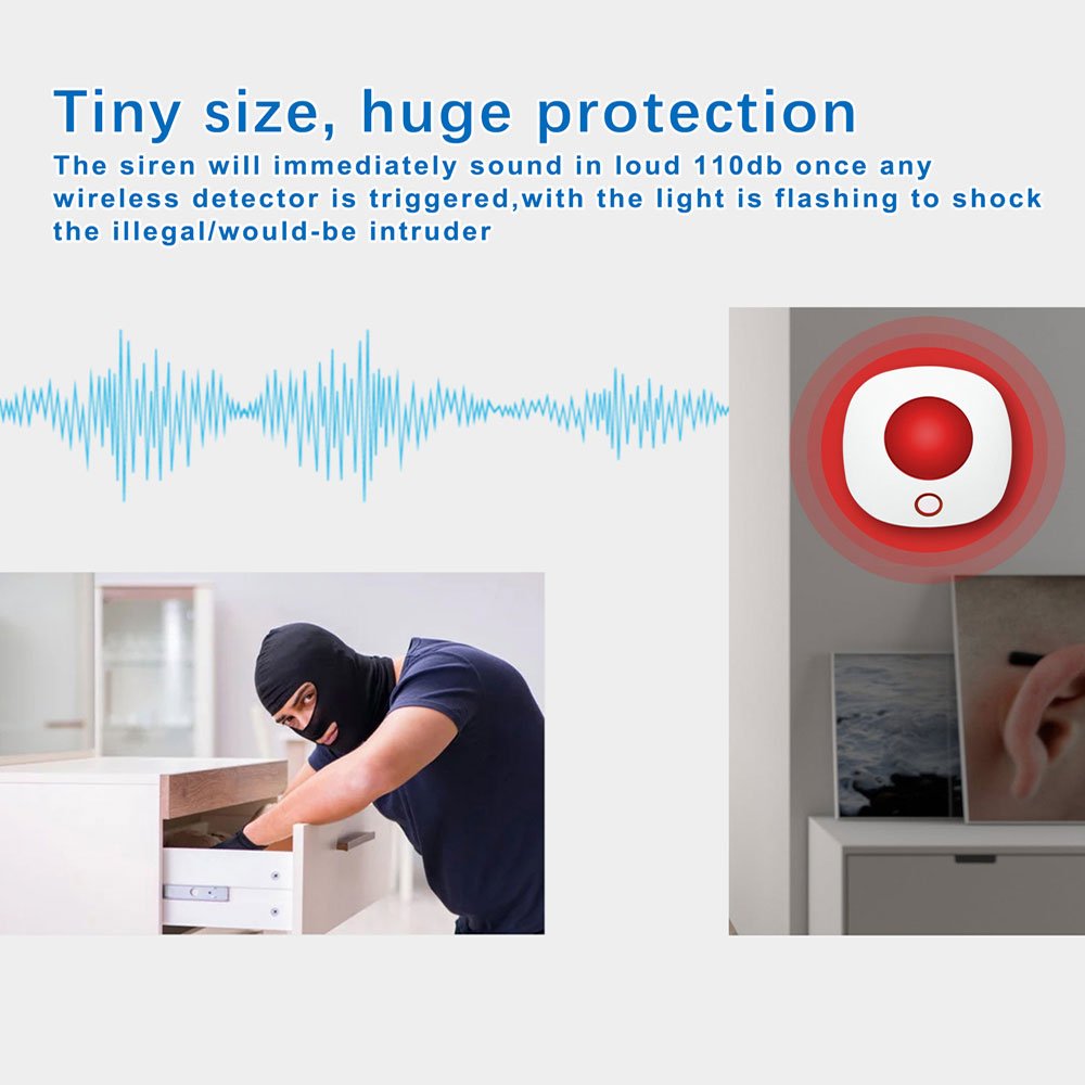 Hot Seller Home Security System Smart Life APP Control EU/US Plug option 110dB Tuya Smart WiFi Alarm Siren PST-SN11
