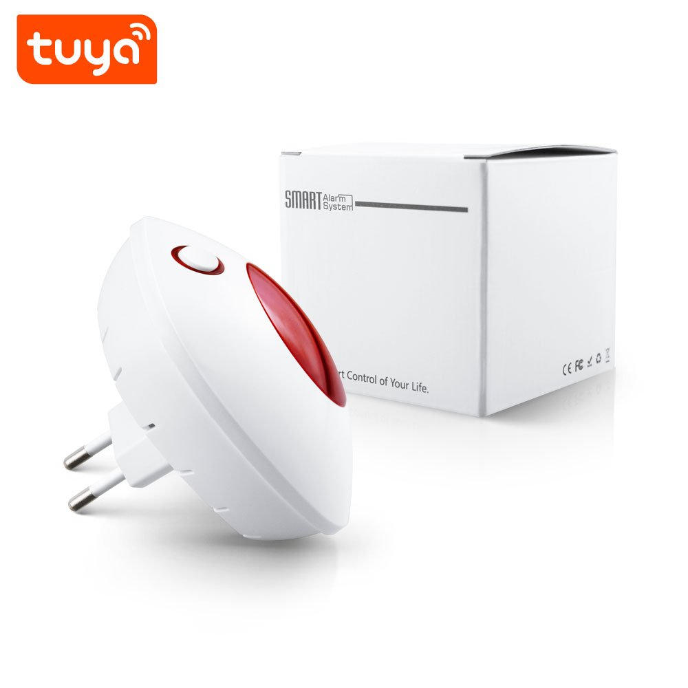 Hot Seller Home Security System Smart Life APP Control EU/US Plug option 110dB Tuya Smart WiFi Alarm Siren PST-SN11