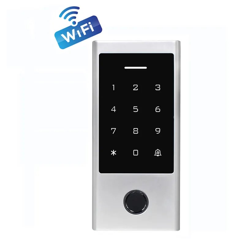 IP66 Waterproof Tuya WiFi APP RFID Biometric TouchKey Access Control System, 125KHz EM or 13.56MHz MF/IC Card Reader