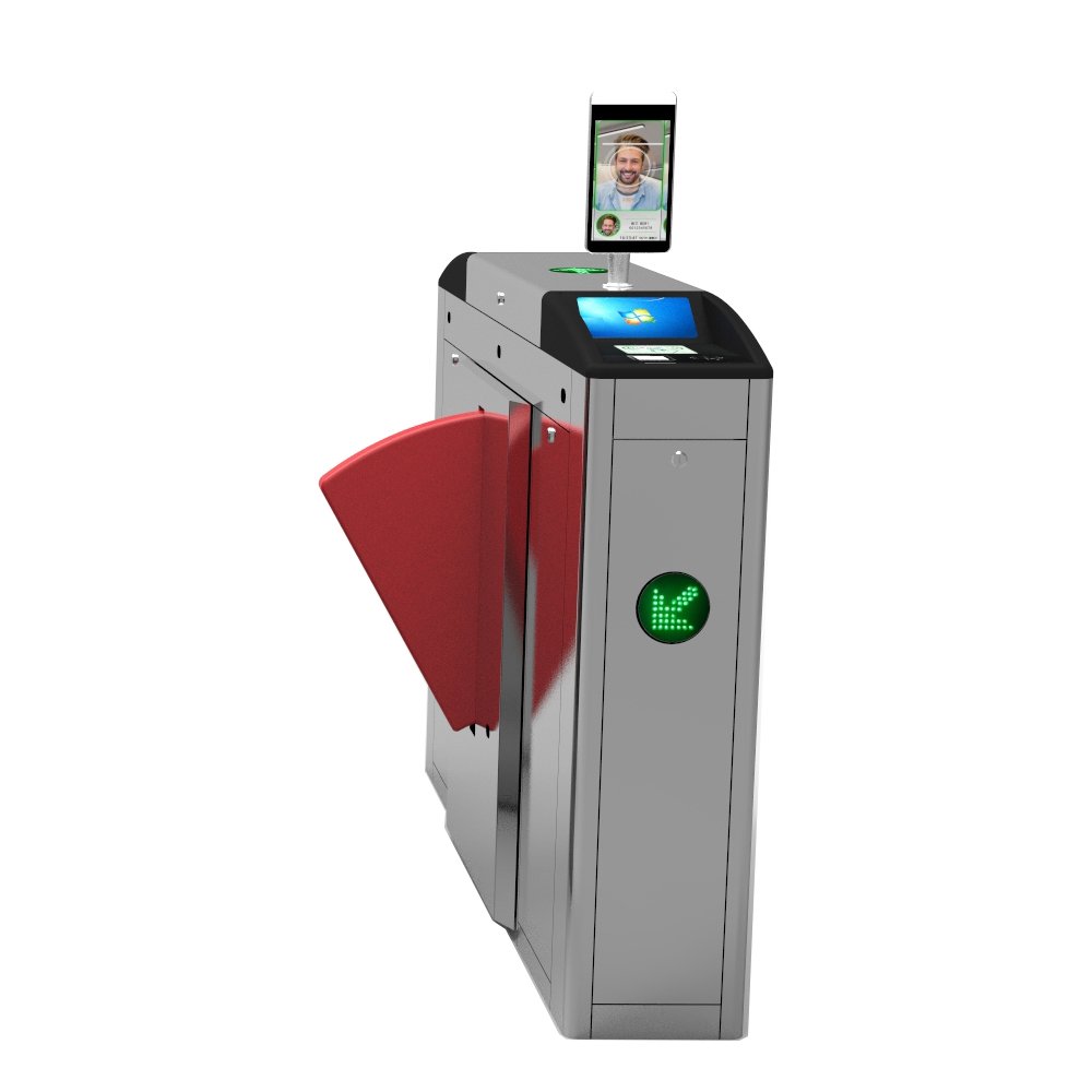 luxury PU wing brake with RFID QR code facial recognition LCD screen for ticket sales anti-collision Flap Barrier turnstile