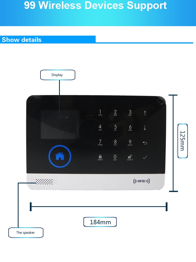 Best 2018 newest security alarm system WIFI/GPRS/GSM smart home alarm with Android /IOS APP control