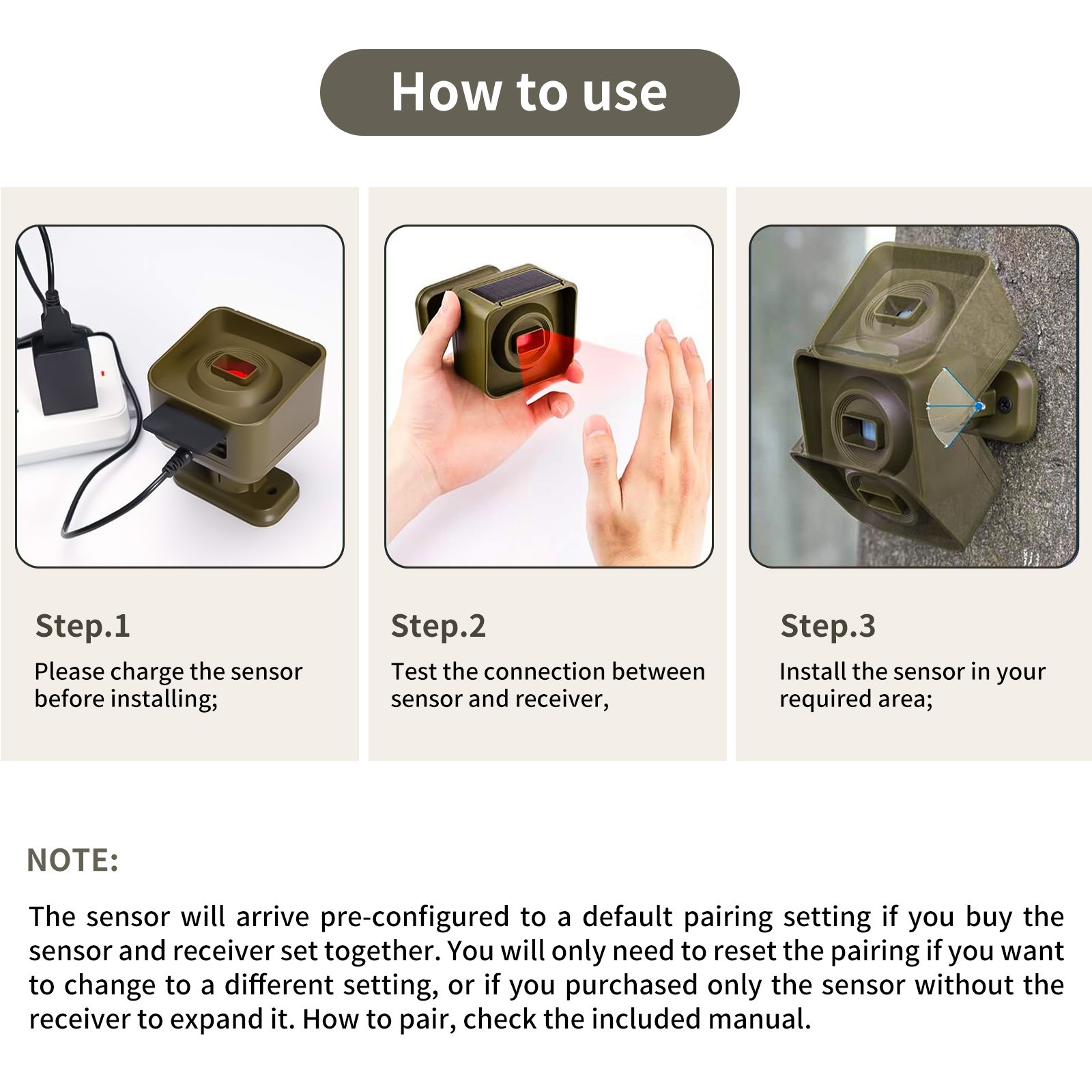 Driveway Alarm Protect Outside/Inside Property,Wireless Driveway Alarm Weather Resistant Motion Sensor&Detector