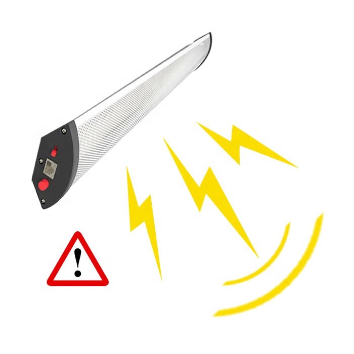 High Power Long Wall Mounted Active Acoustic Repellent Device Driving Intruders away from Targeted Zones Indoor and Outdoor Use