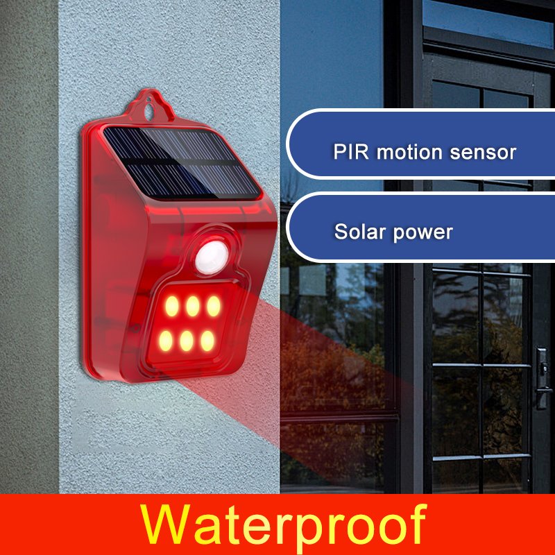 Motion Sensor Alarm Systems Wireless Outdoor Security PIR Solar Alarms 100db Wild Animal Repellent Light Scaring Sensor Siren