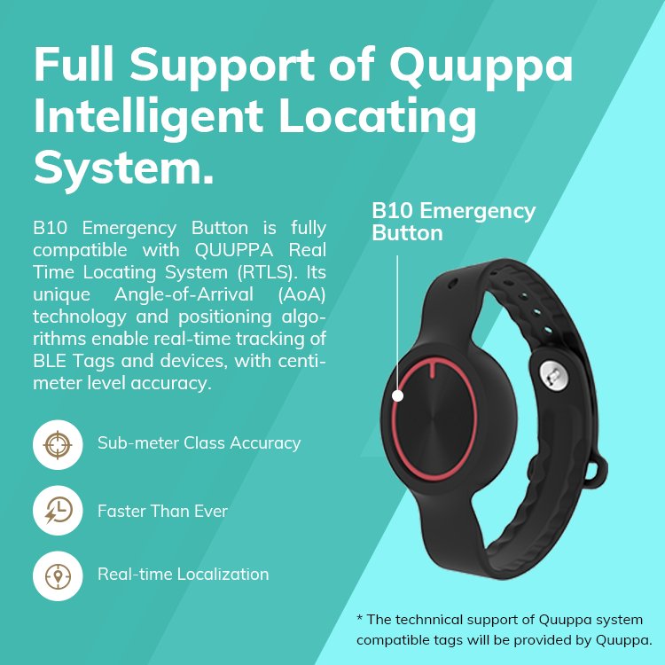 B10 IoT Bluetooth Medical Device Ble Vibrating Bracelet Elderly Wristband Personal Emergency Alarm Sos Panic Button