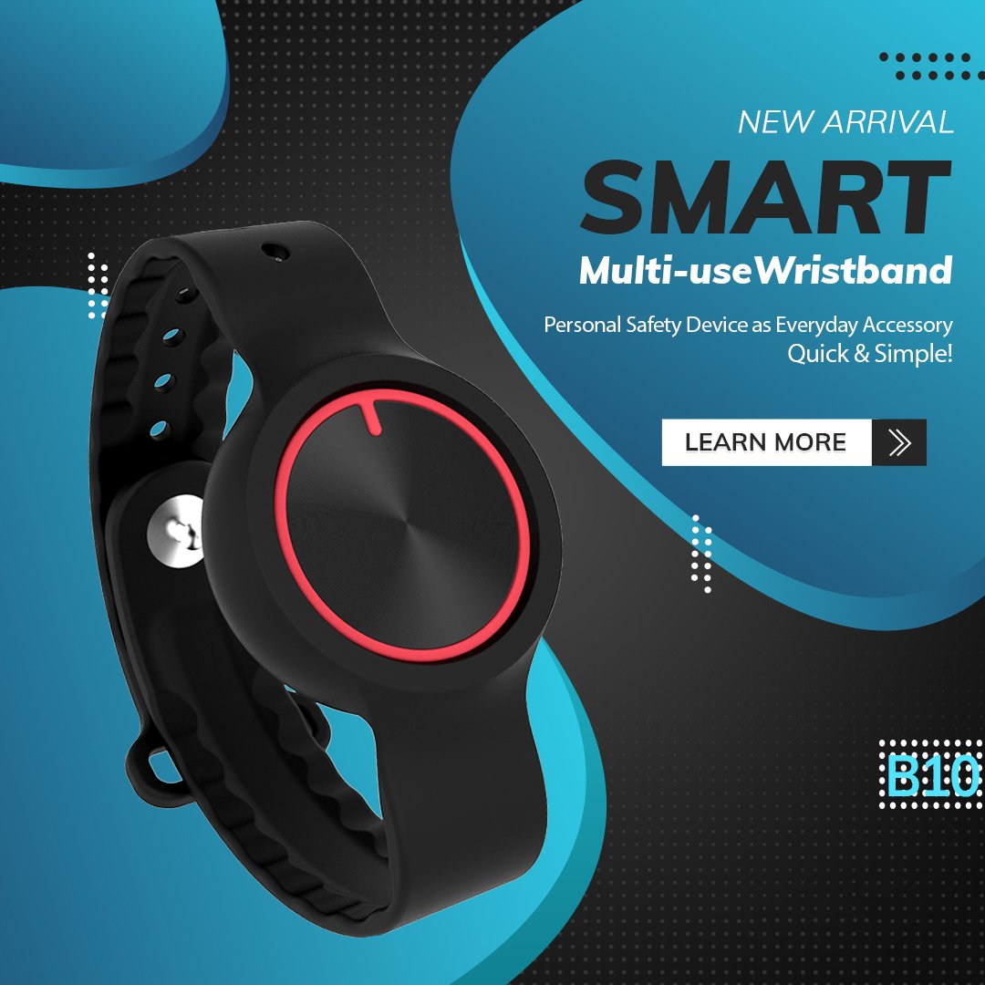 B10 IoT Bluetooth Medical Device Ble Vibrating Bracelet Elderly Wristband Personal Emergency Alarm Sos Panic Button