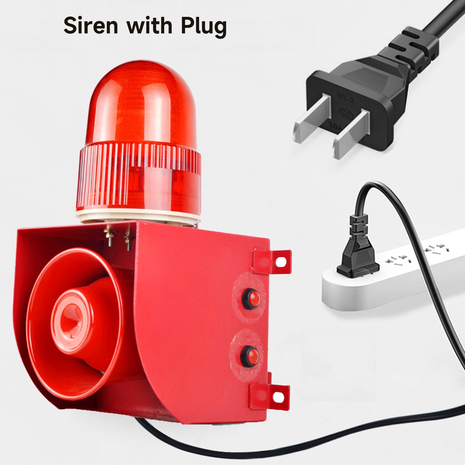 YASONG Audible and Visual Alarm IP65 Waterproof Dustproof outdoor alarm system 25W industrial alarm siren LED flashing light