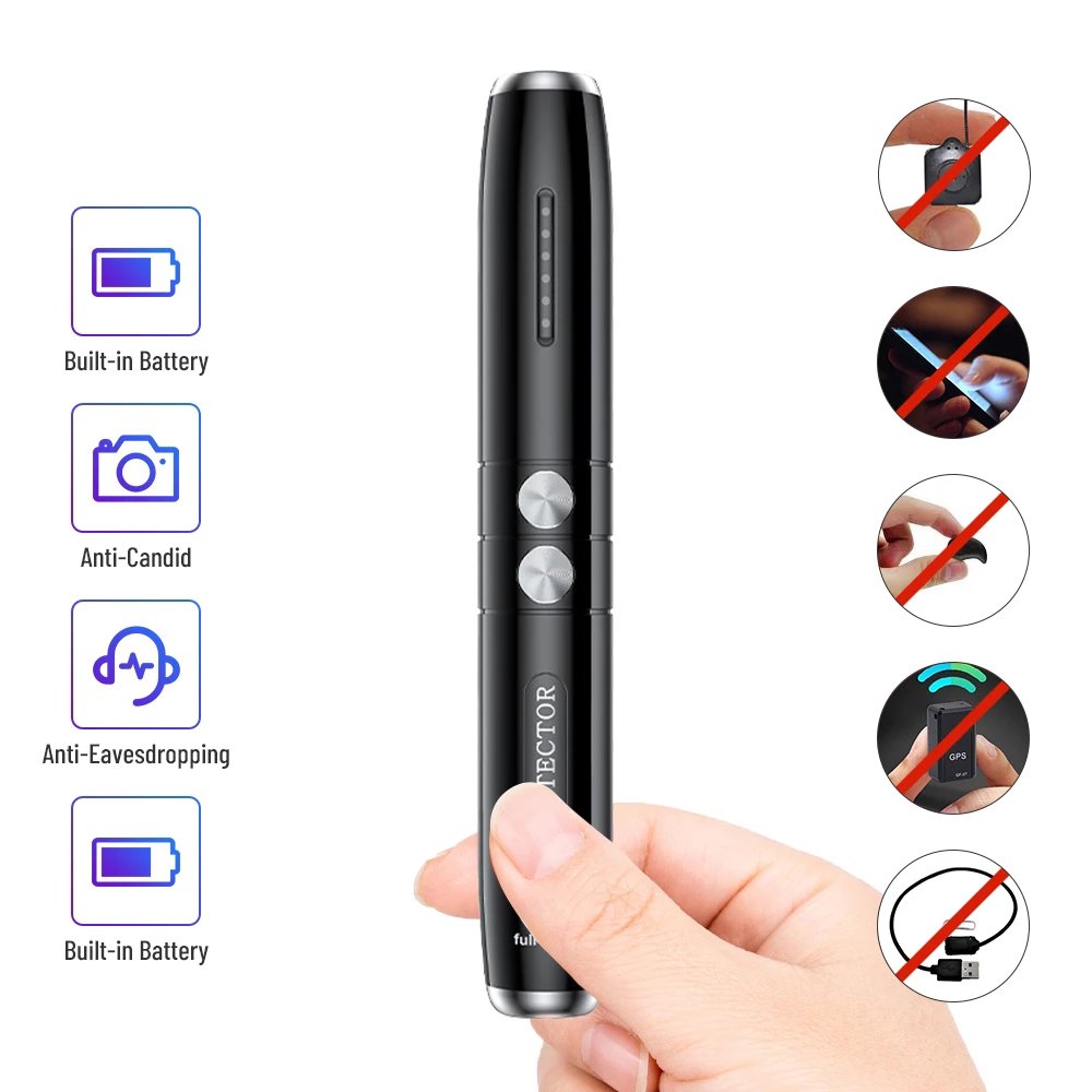 T8 upgrades Anti Spy Portable Pen Design Signal Detector Wireless RF Radio Scanner Camera Detector GPS GSM Finder