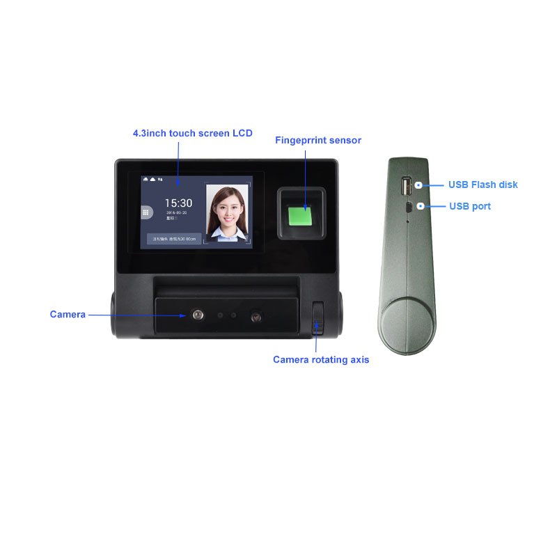 Biometric Fingerprint Palm Access Control And Time Attendance Terminal With Visible Light Facial Recognition