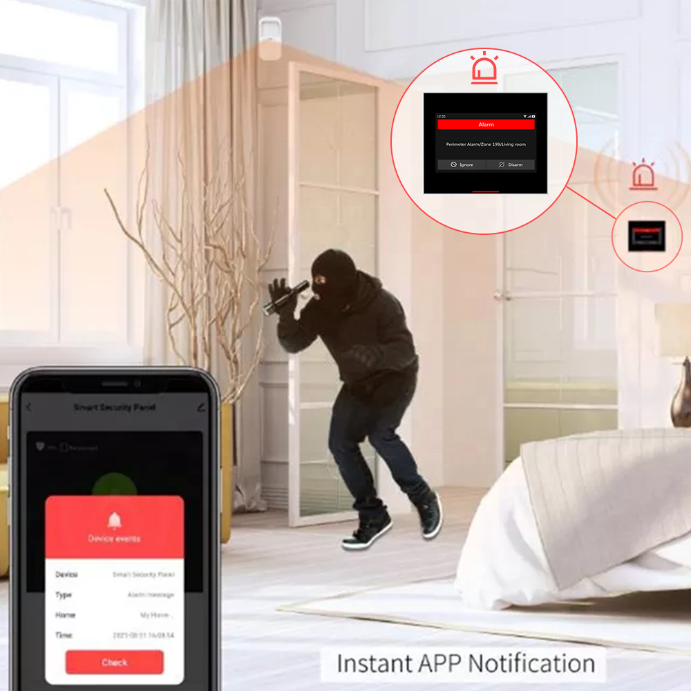 Tuya Smart Wireless Home Alarm GSM Security Burglar alarm System with Motion Detector Anti-theft WiFi GSM Home Alarm System