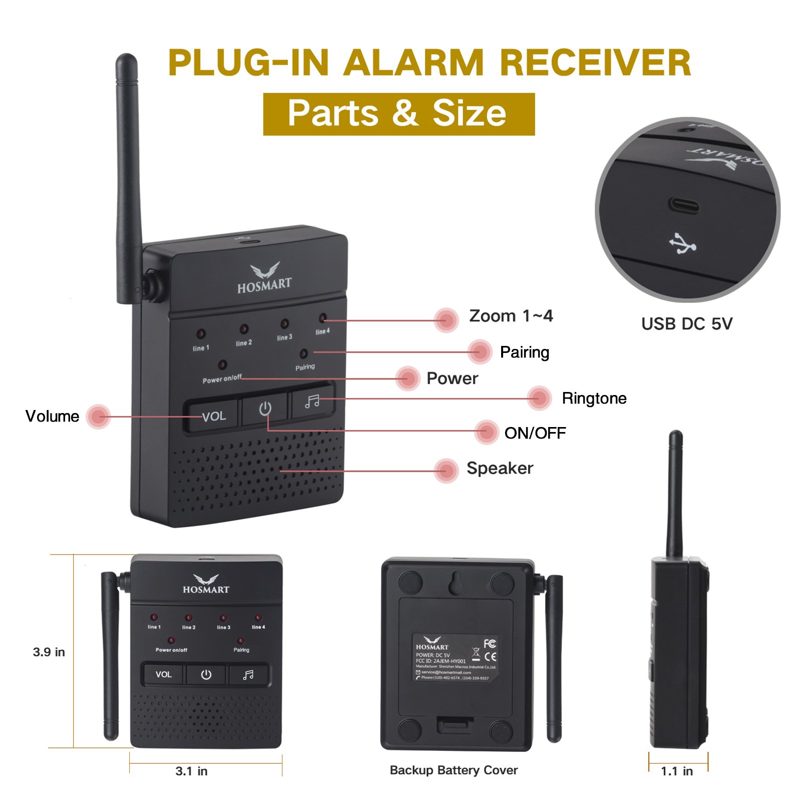 1/2 Mile Hosmart Driveway Alarm Wireless Sensor System Weatherproof Security Outdoor PIR Motion & Detector