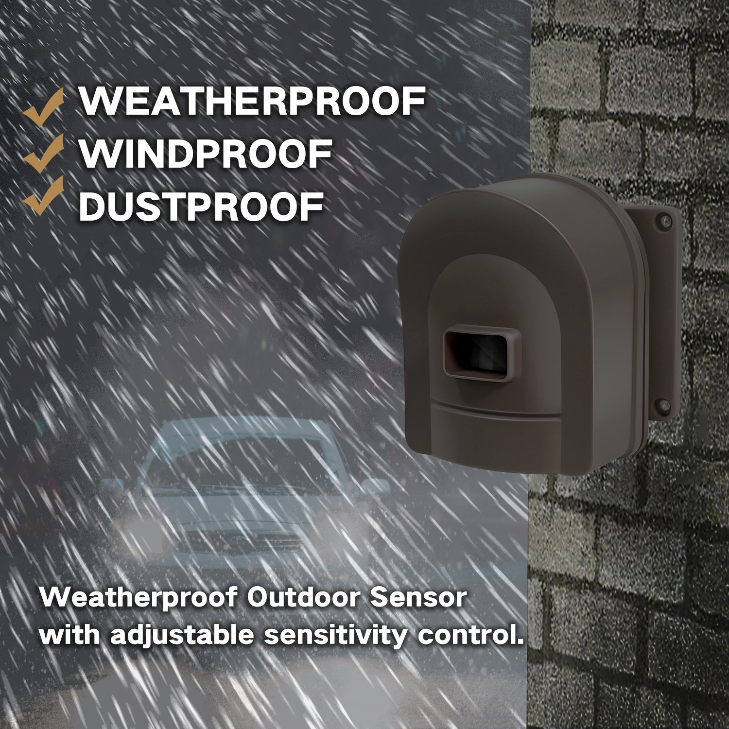 1/2 Mile Hosmart Driveway Alarm Wireless Sensor System Weatherproof Security Outdoor PIR Motion & Detector