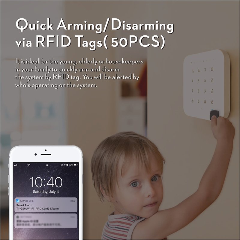 2022 DIY remote control Tuya smart WiFi GSM home alarm kit Touch Screen Security alarm system For Home