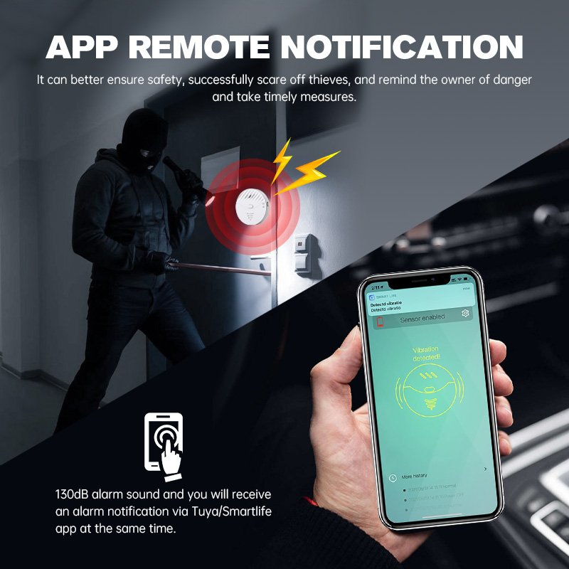 Wireless House Anti Theft Siren System Sensor Door Vibration Alarm Tuya Smart Home Sensor Alarms