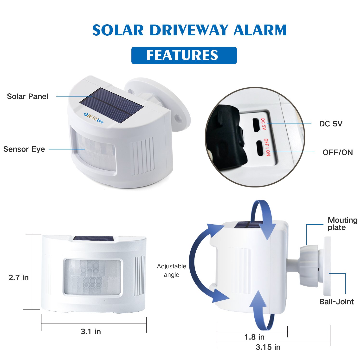 Security Alarm System Magnetic Smart Home Kits Smart Window Door Sensor White Anti-theft