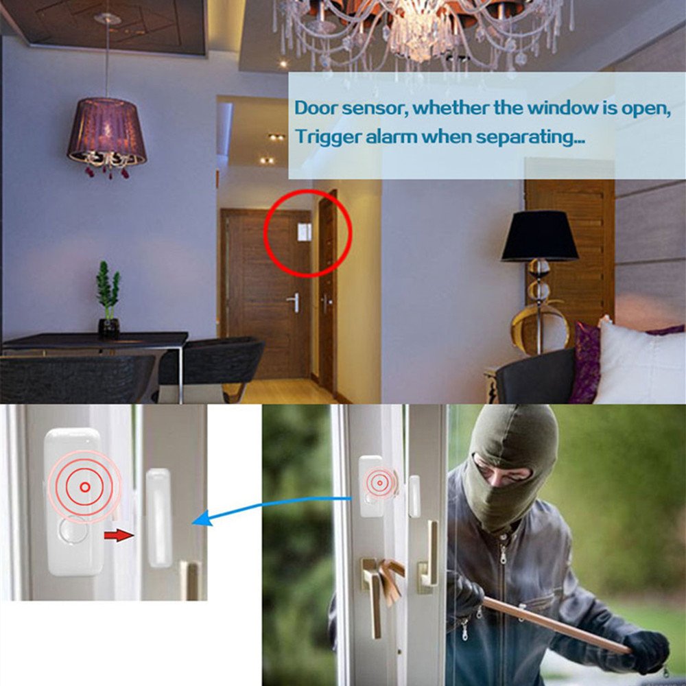 Mini 433MHz Wireless Magnetic Door Window Sensor Home for Alarm System