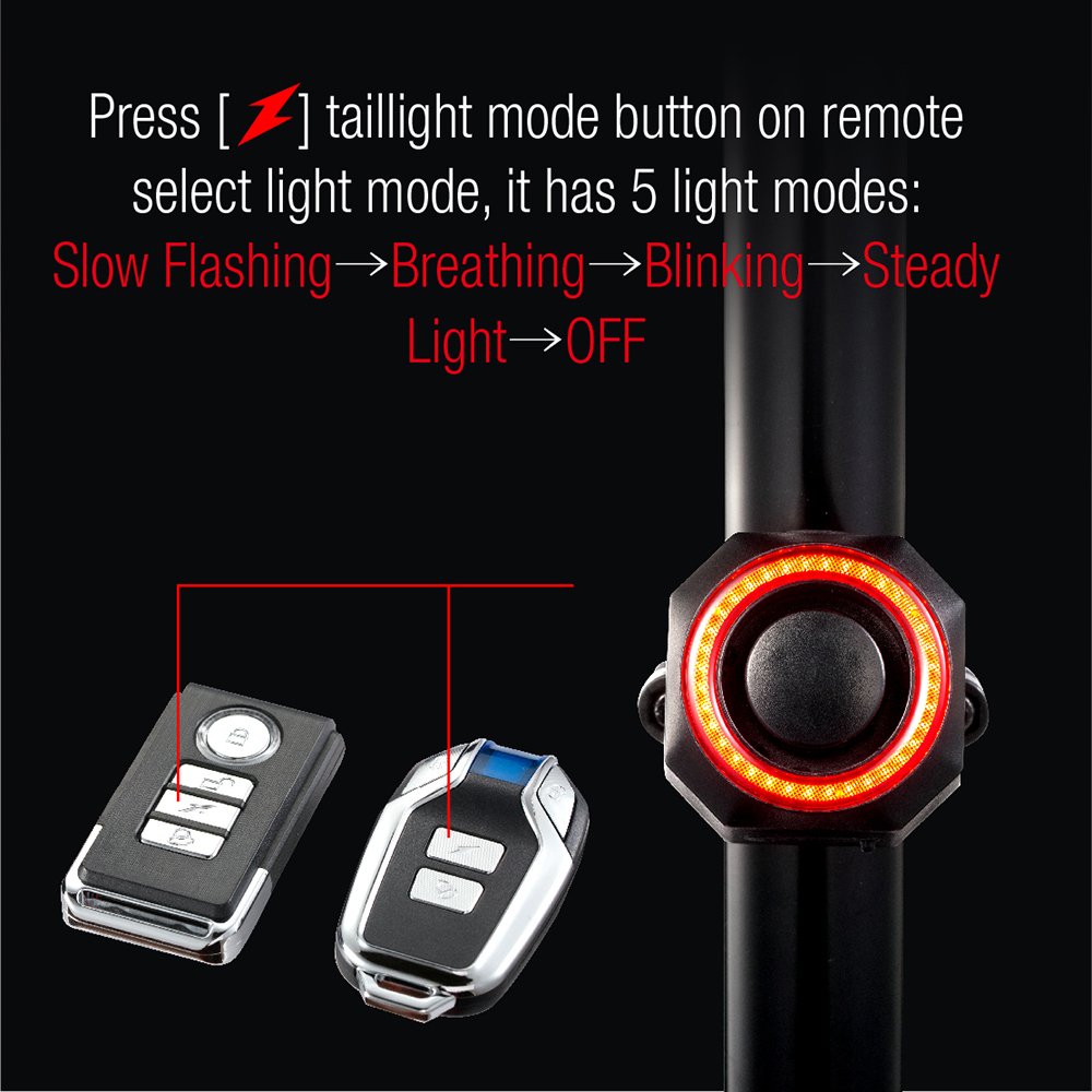 113dB Bike Alarm Wireless Waterproof Bike Alarm with Remote Control Anti-Theft Motorcycle Vehicle Security Alarm System