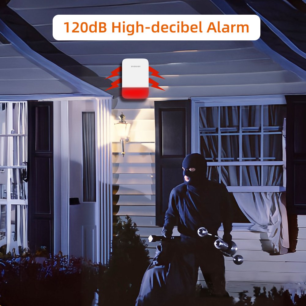 Wireless Outdoor Siren 433MHz Home Alarm Security System Solar Charing Panel Optional
