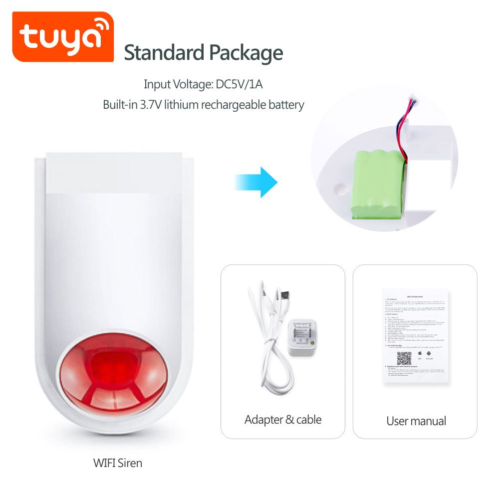 2024 Best Price Smart Life APP Control Waterproof Outdoor Tuya Smart Wifi Siren Alarm System PST-SN31