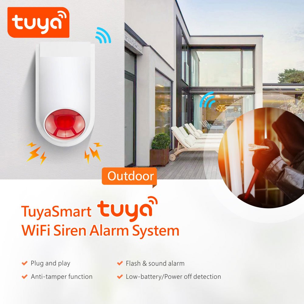 2024 Best Price Smart Life APP Control Waterproof Outdoor Tuya Smart Wifi Siren Alarm System PST-SN31