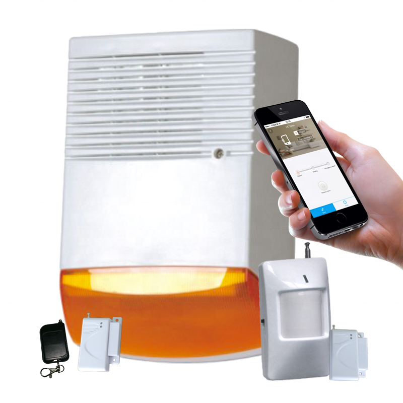 Wireless Waterproof Outdoor Strobe Siren & LED Light alarm system HC-F6A